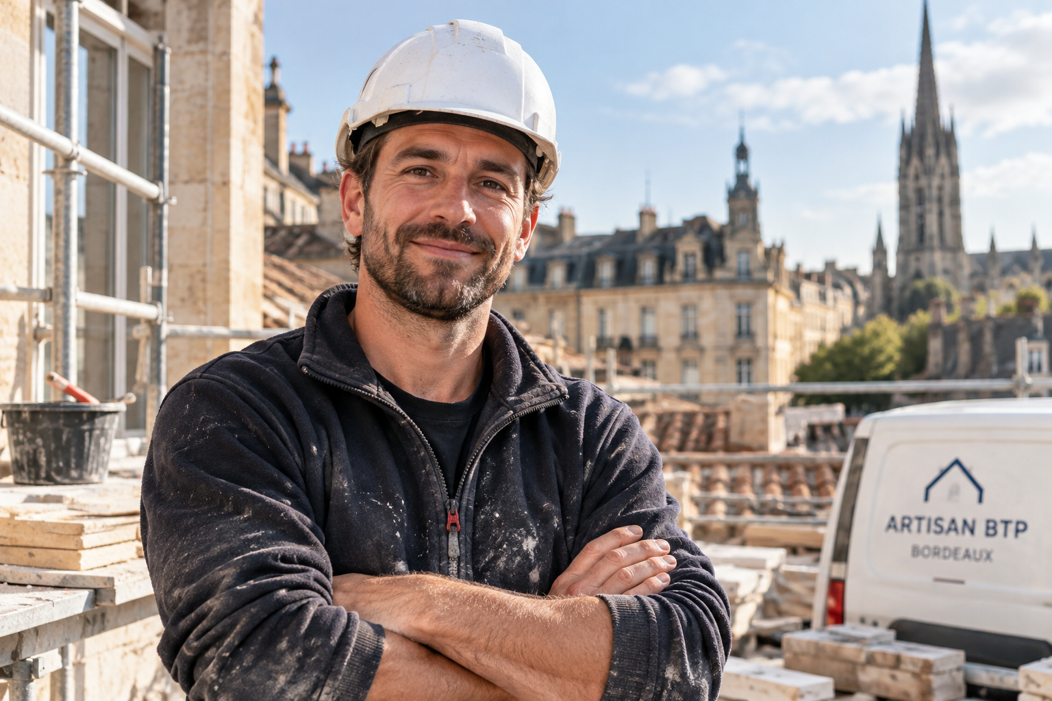 Artisan BTP sur un chantier
